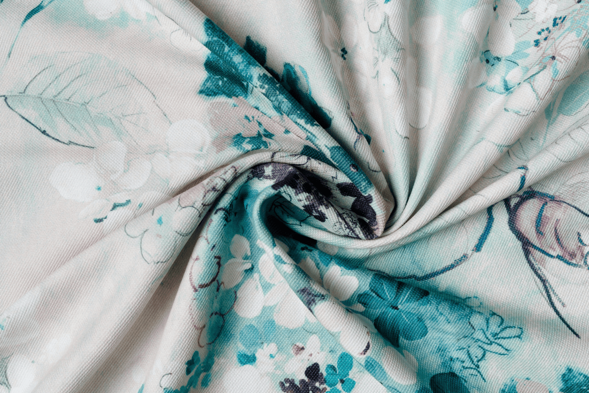 lavie blue colored material curtain