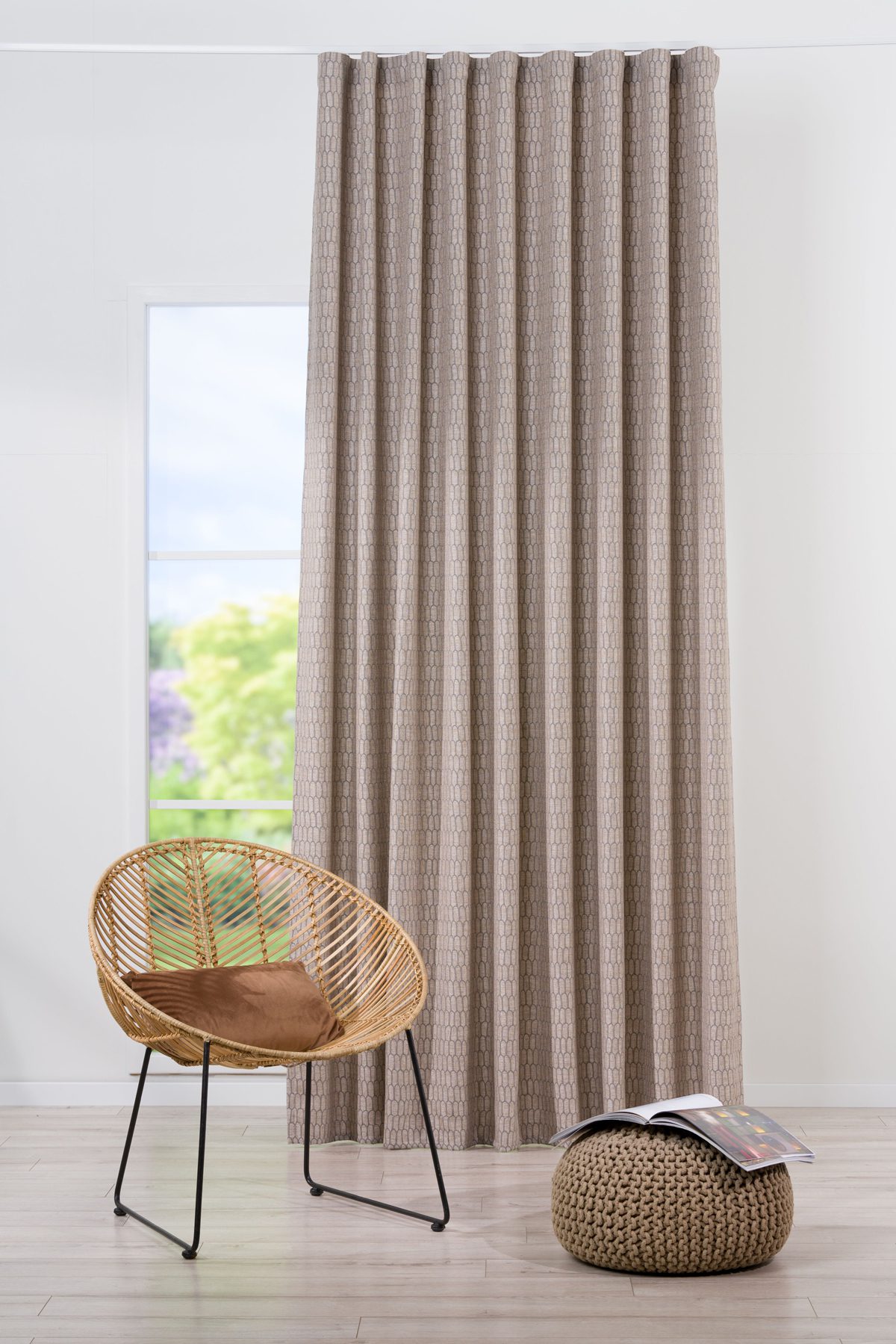 ruben beige colored material curtain