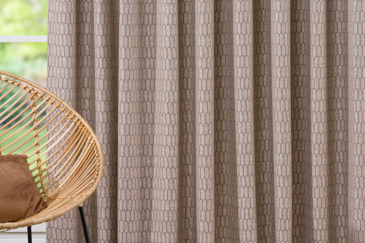 ruben beige colored material curtain