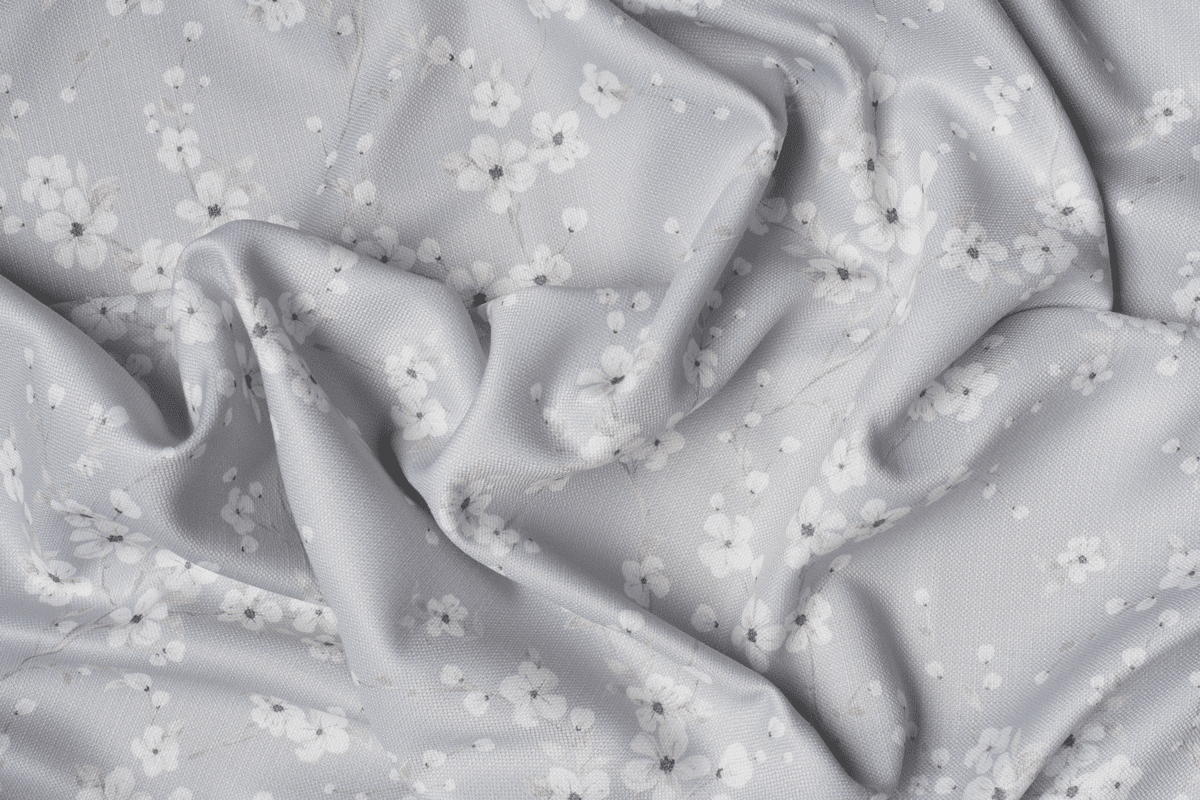 sakura grey colored material curtain