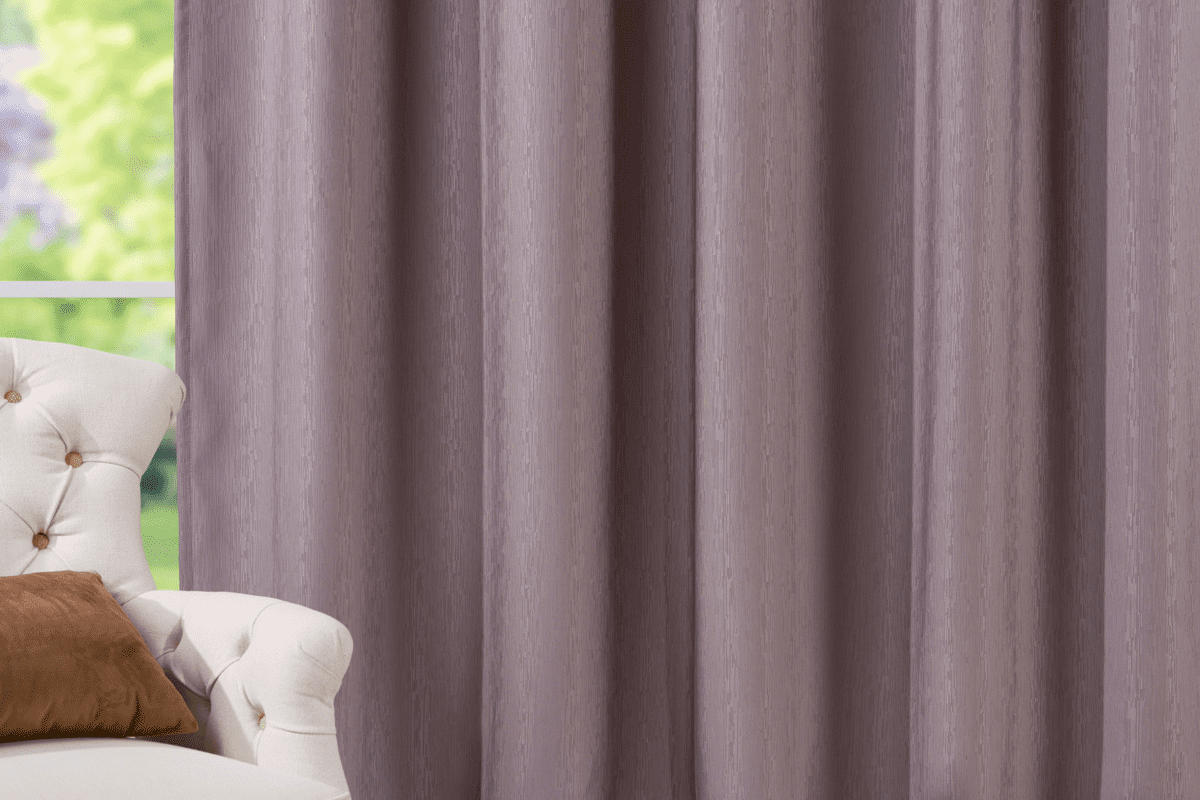 bellagio purple colored material curtain