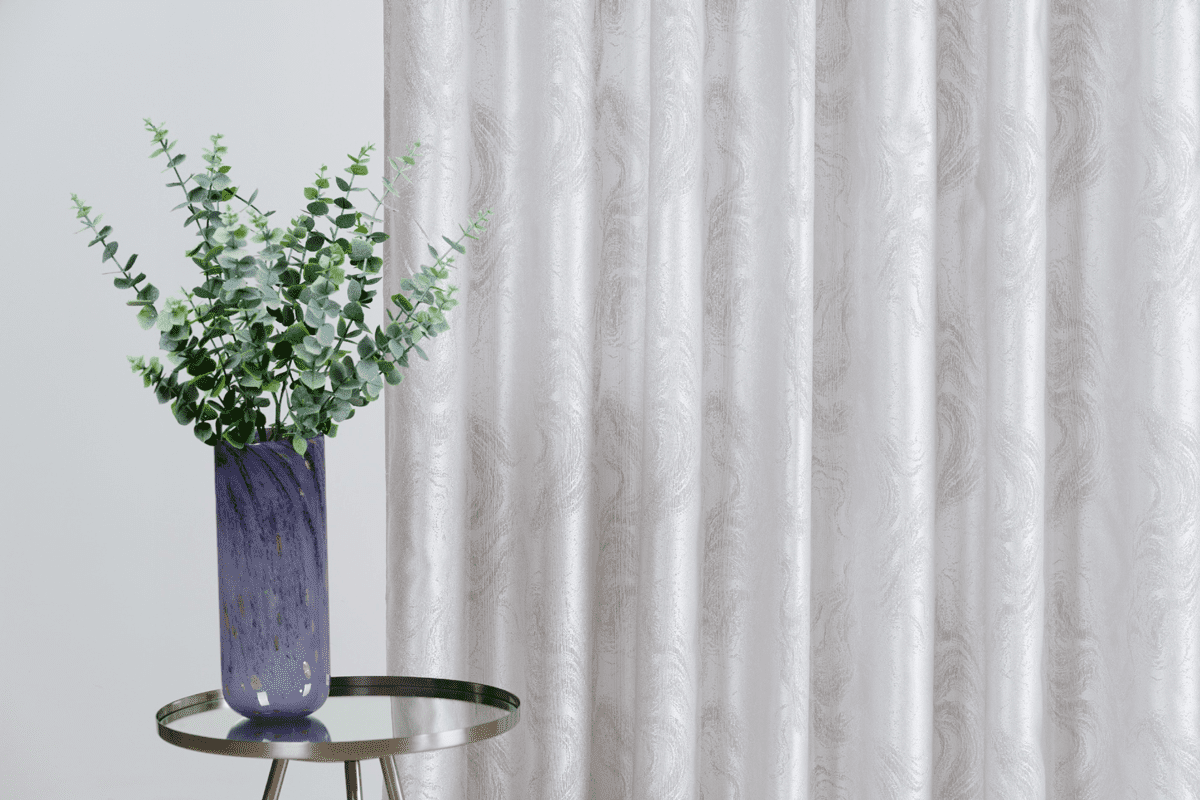 carrara grey colored material curtain