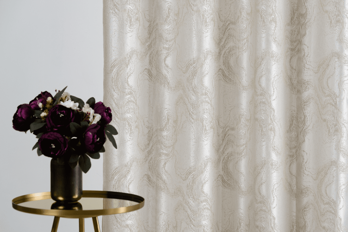 carrara grey colored material curtain