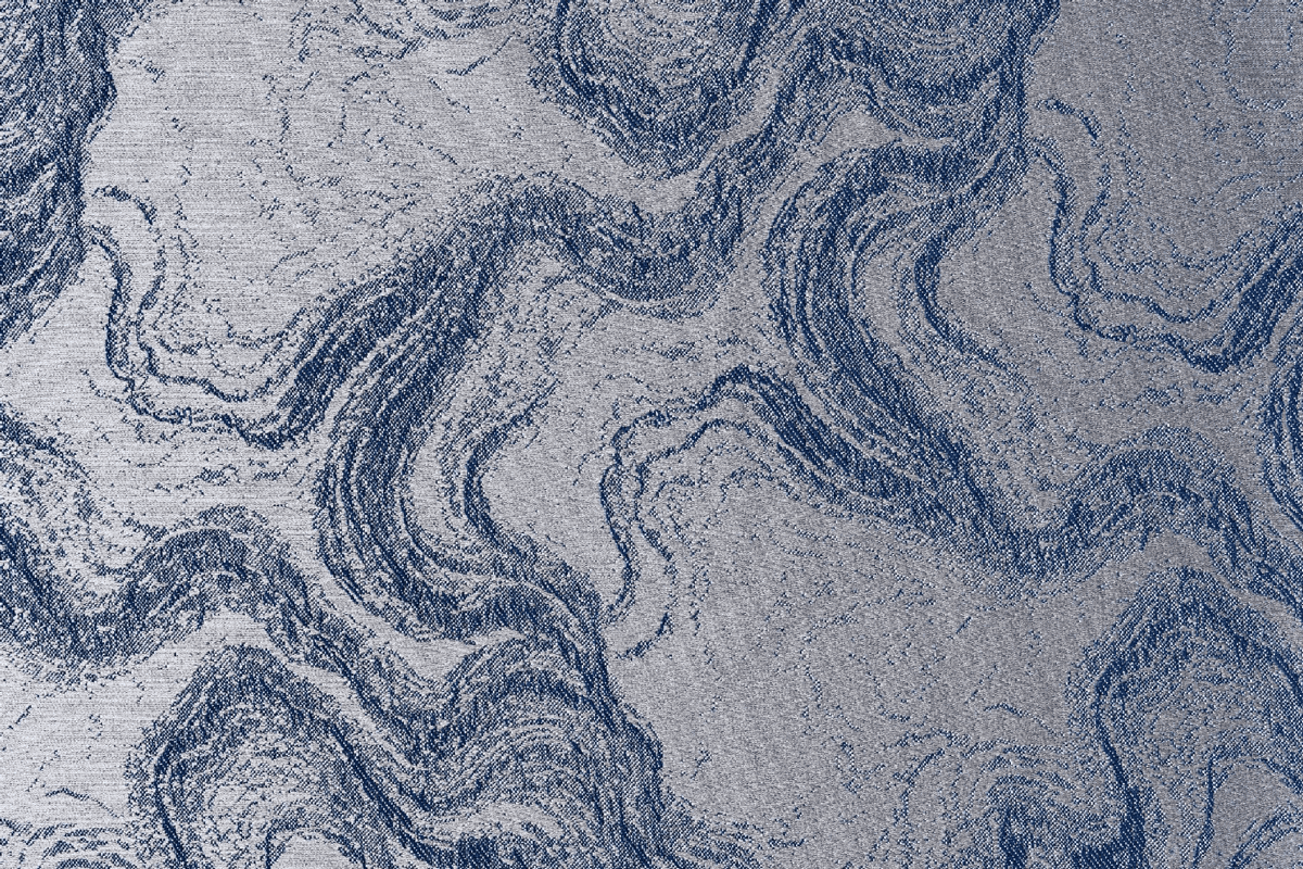 carrara blue colored material curtain