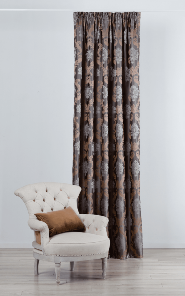 figaro coffee colored material curtain