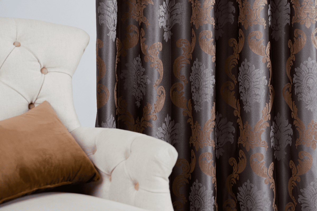 figaro coffee colored material curtain