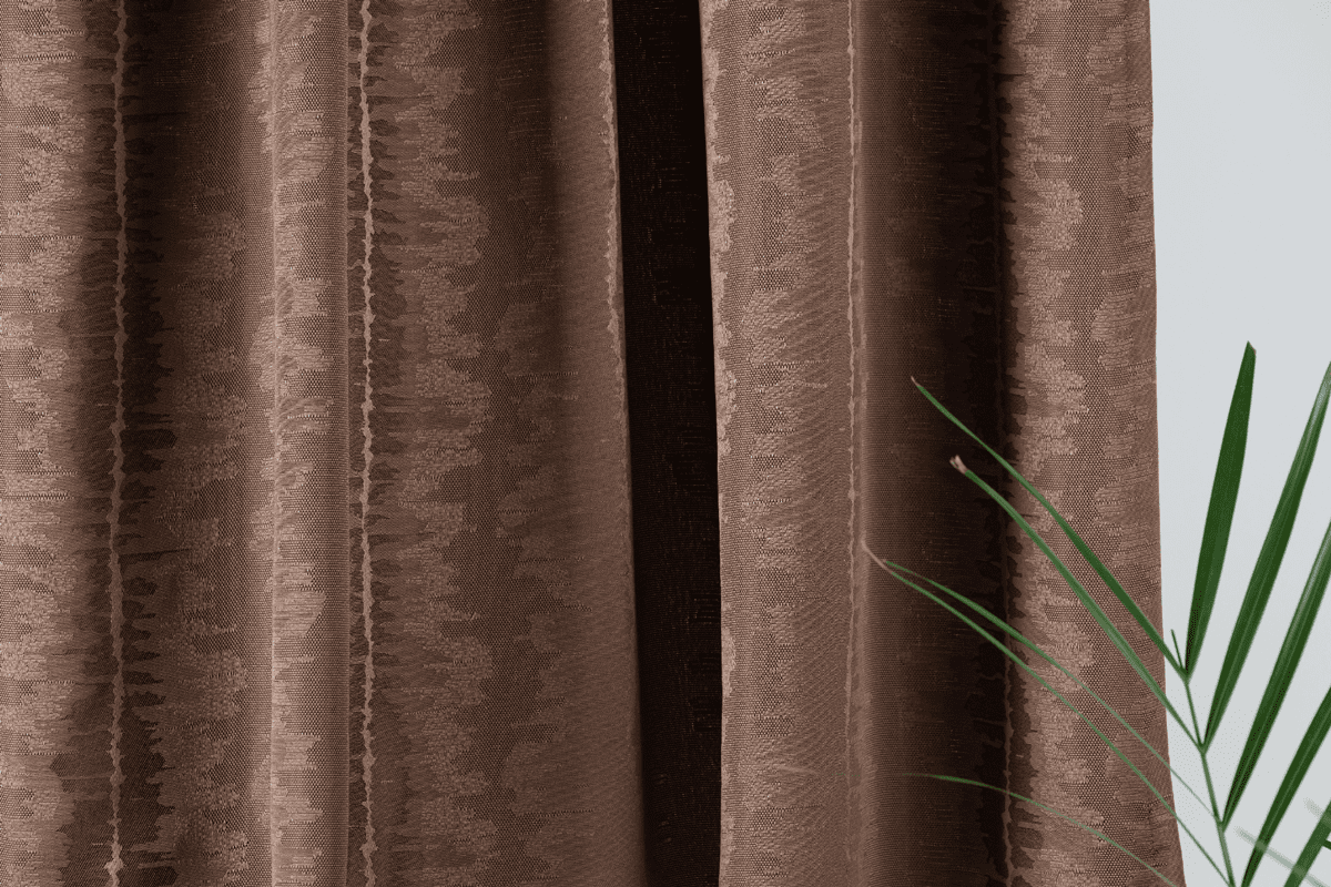 gaia coffee colored material curtain