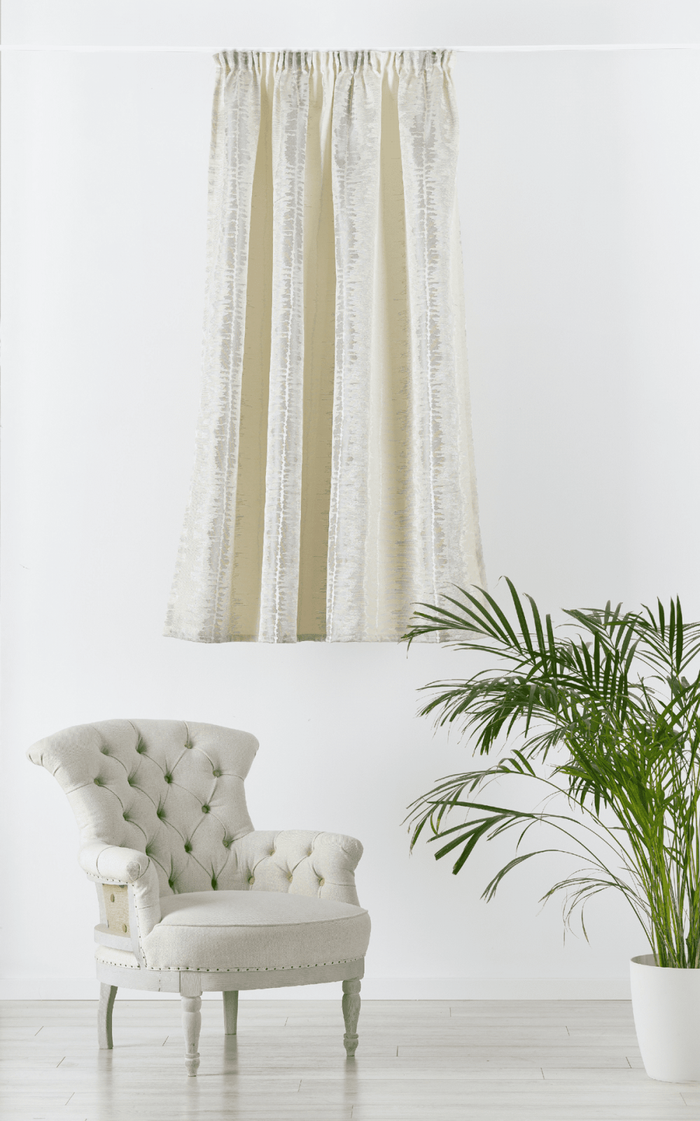 gaia grey colored material curtain