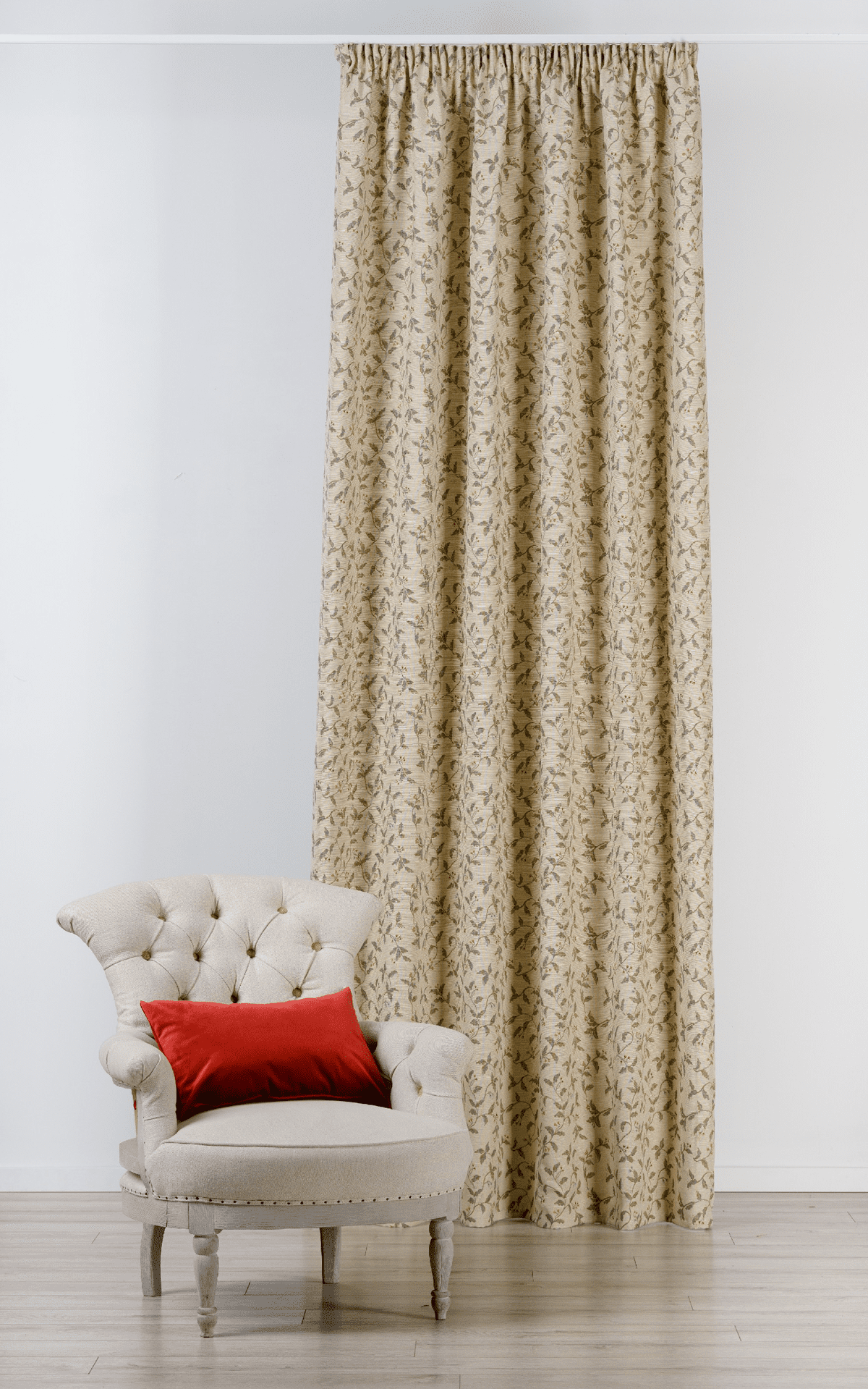 merlyn green colored material curtain