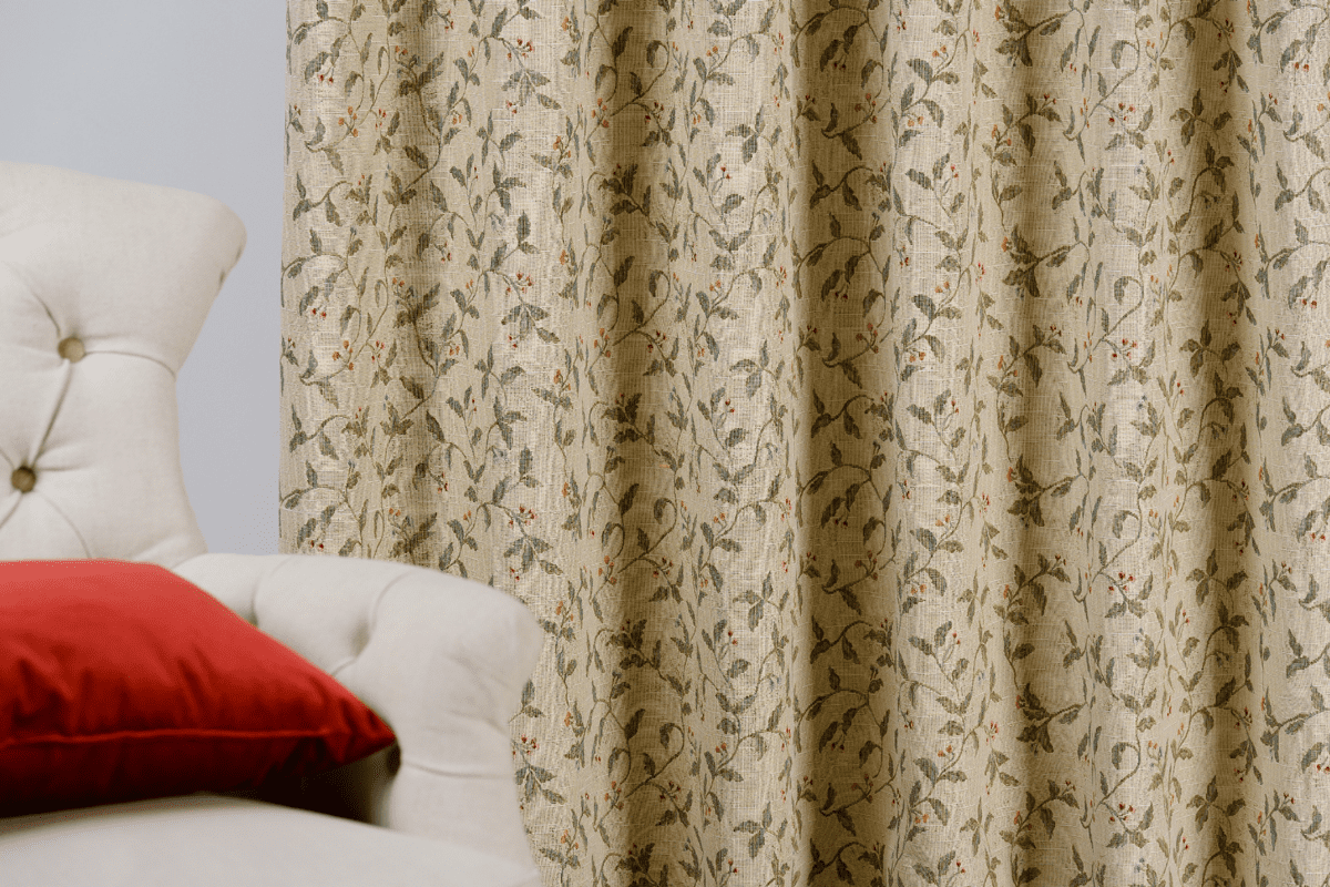 merlyn green colored material curtain