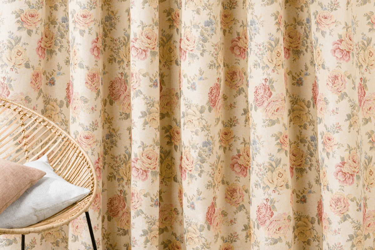 roslyn green colored material curtain