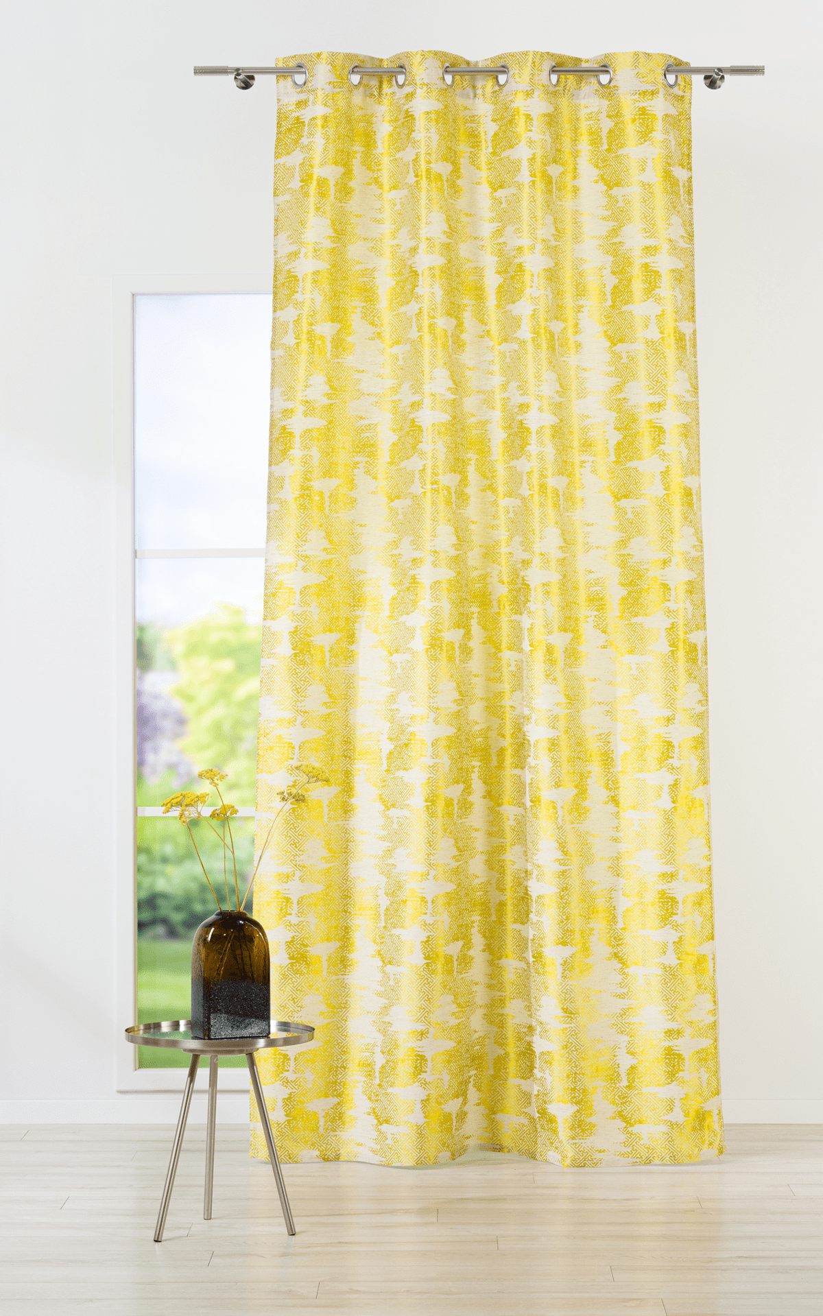 tagus yellow colored material curtain