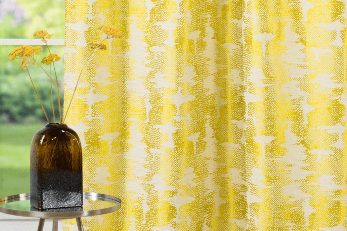tagus yellow colored material curtain