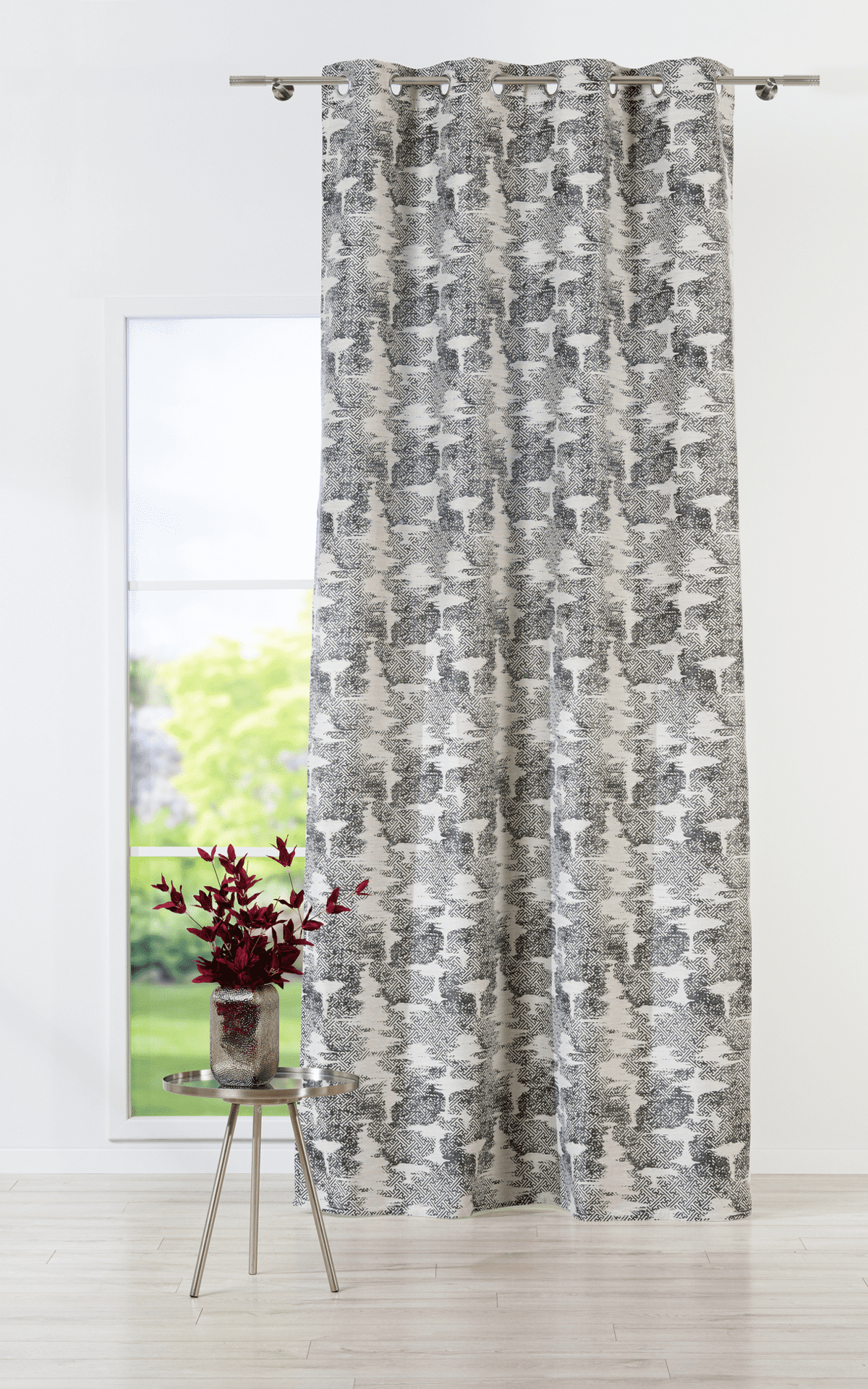tagus black colored material curtain
