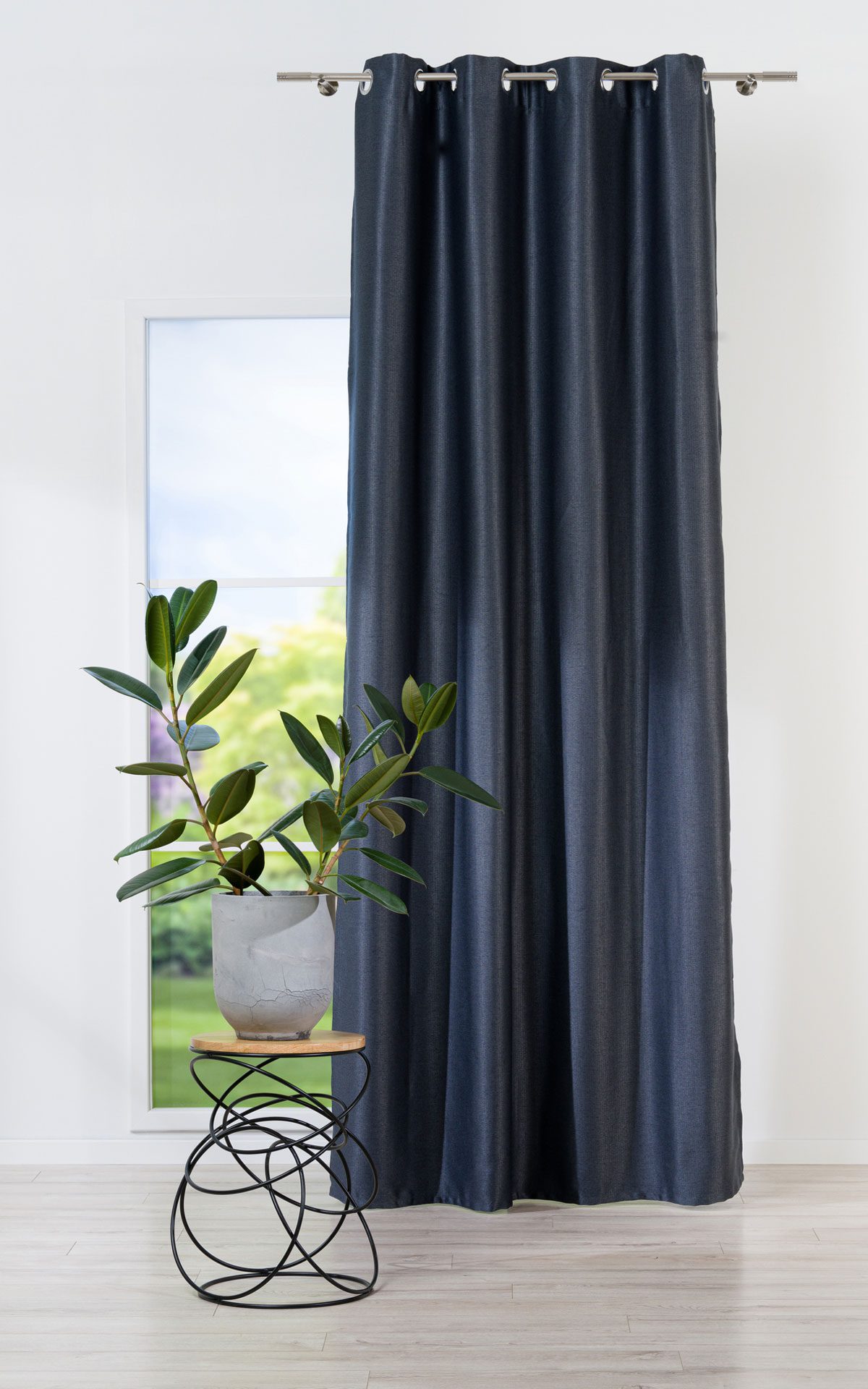 torre black colored material curtain