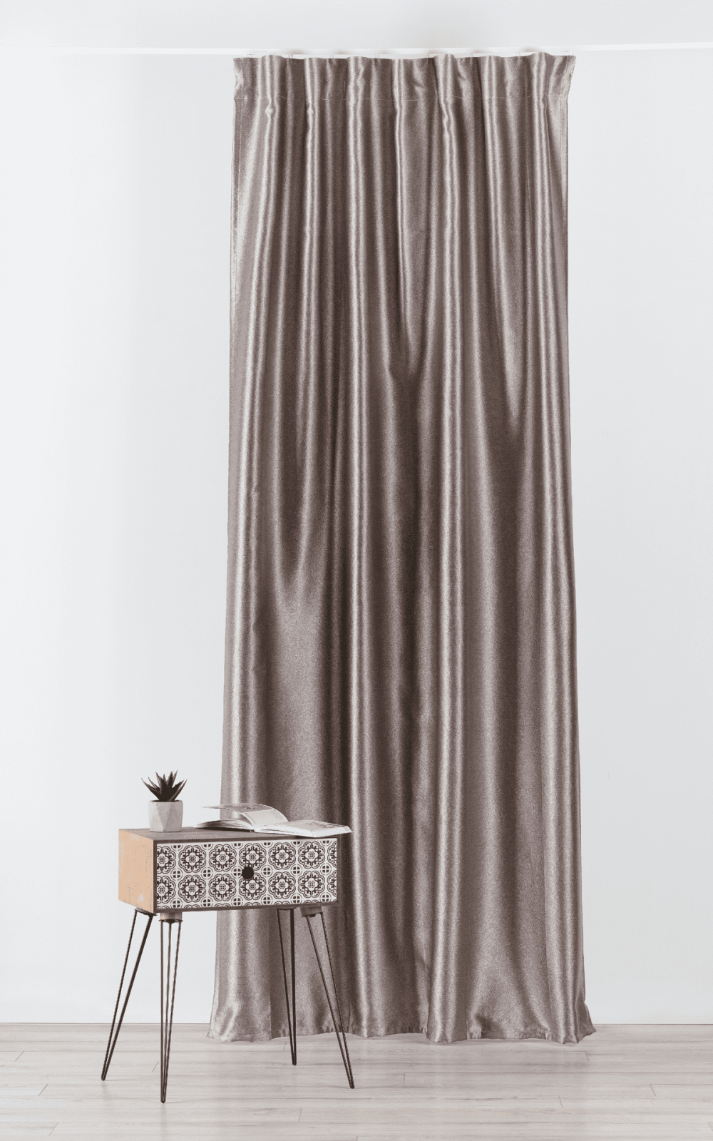 supreme grey colored material curtain