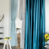 supreme blue colored material curtain