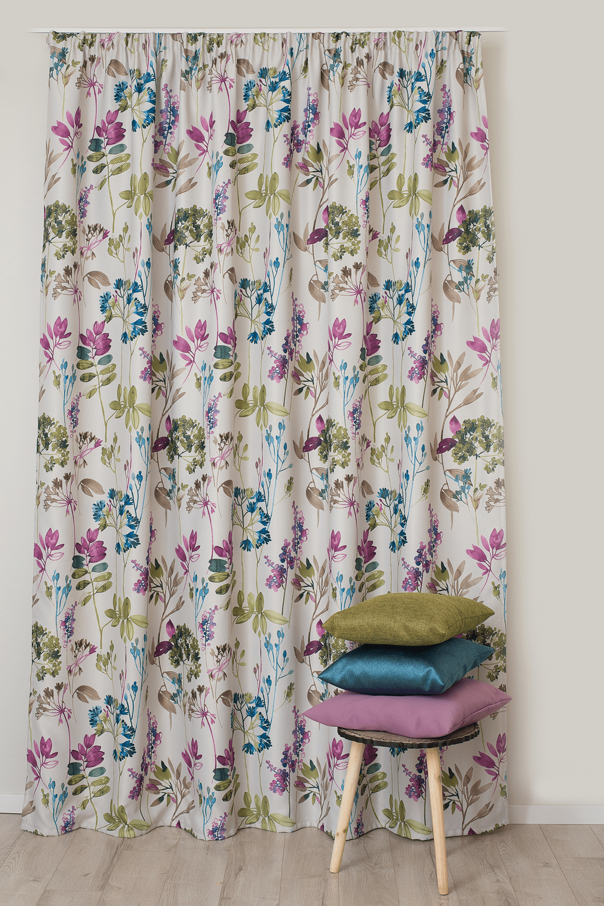 trellise purple colored material curtain