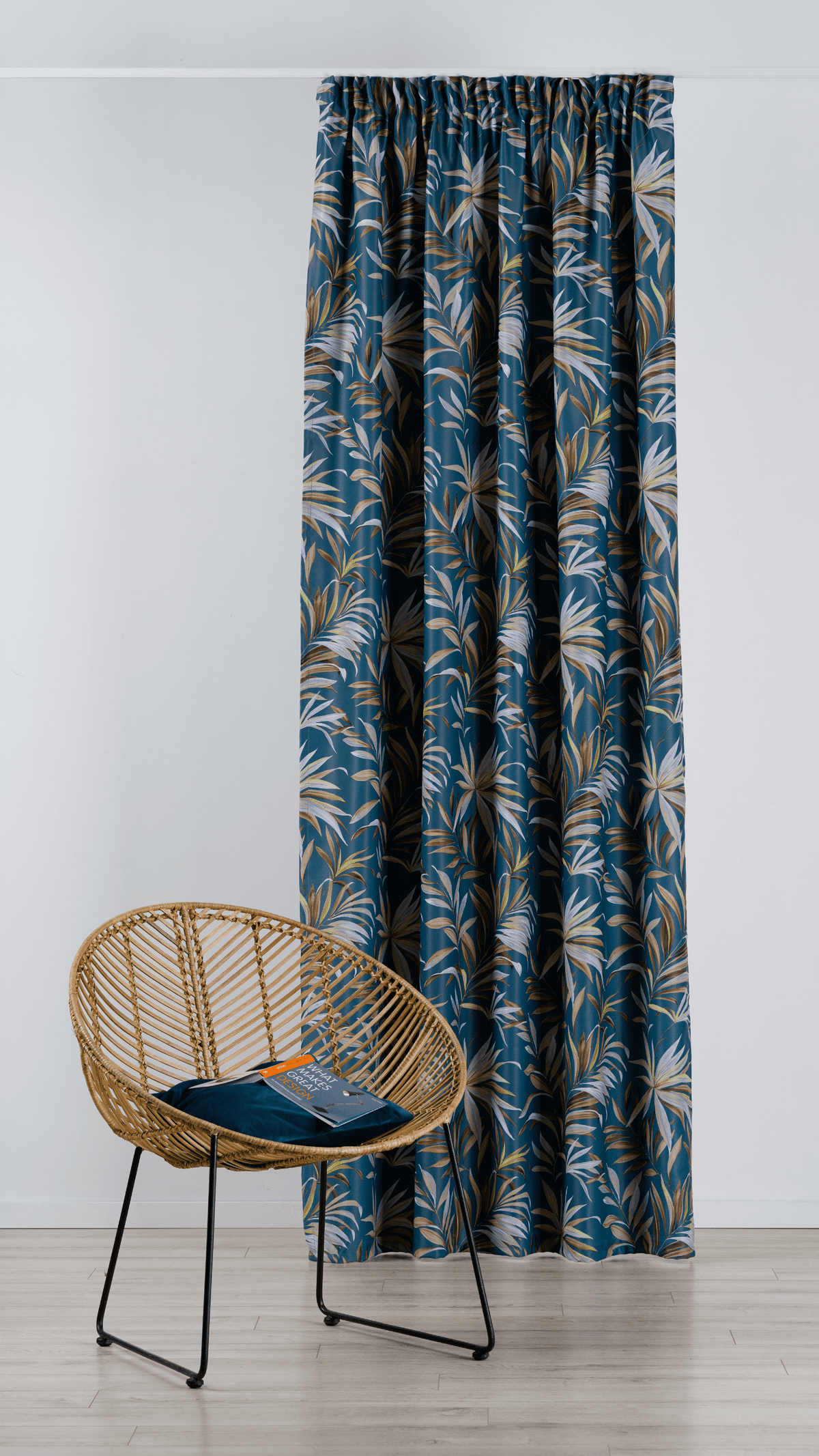 bahamas blue colored material curtain
