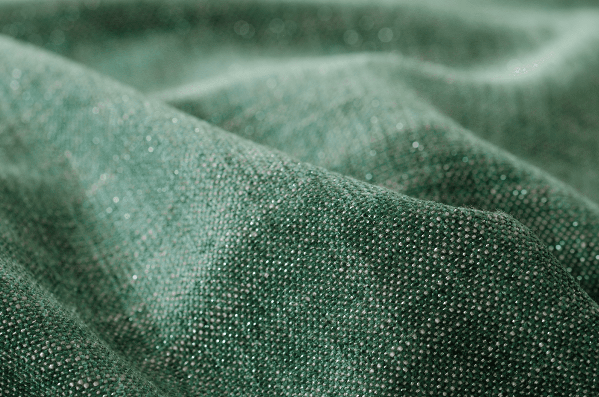 brooke green colored material curtain