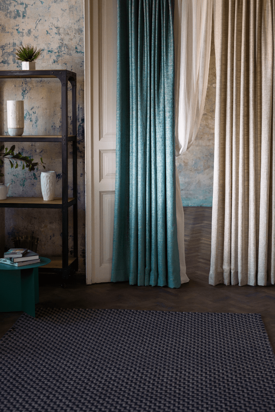 brooke beige colored material curtain