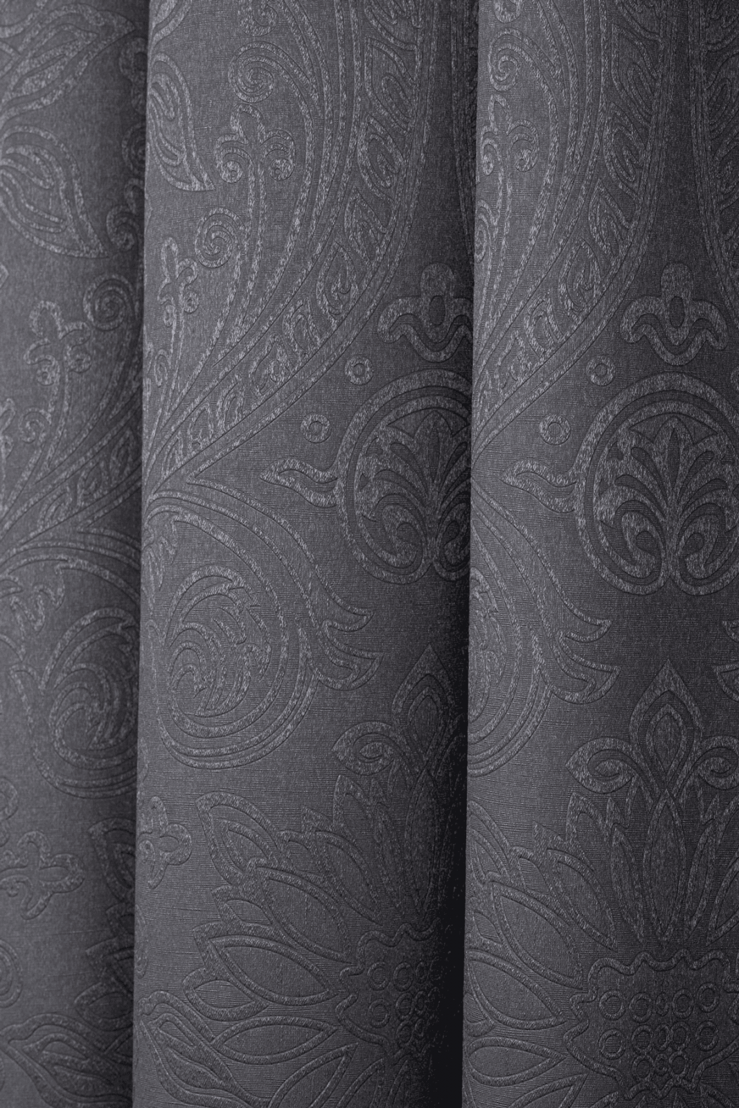 cora grey colored material curtain