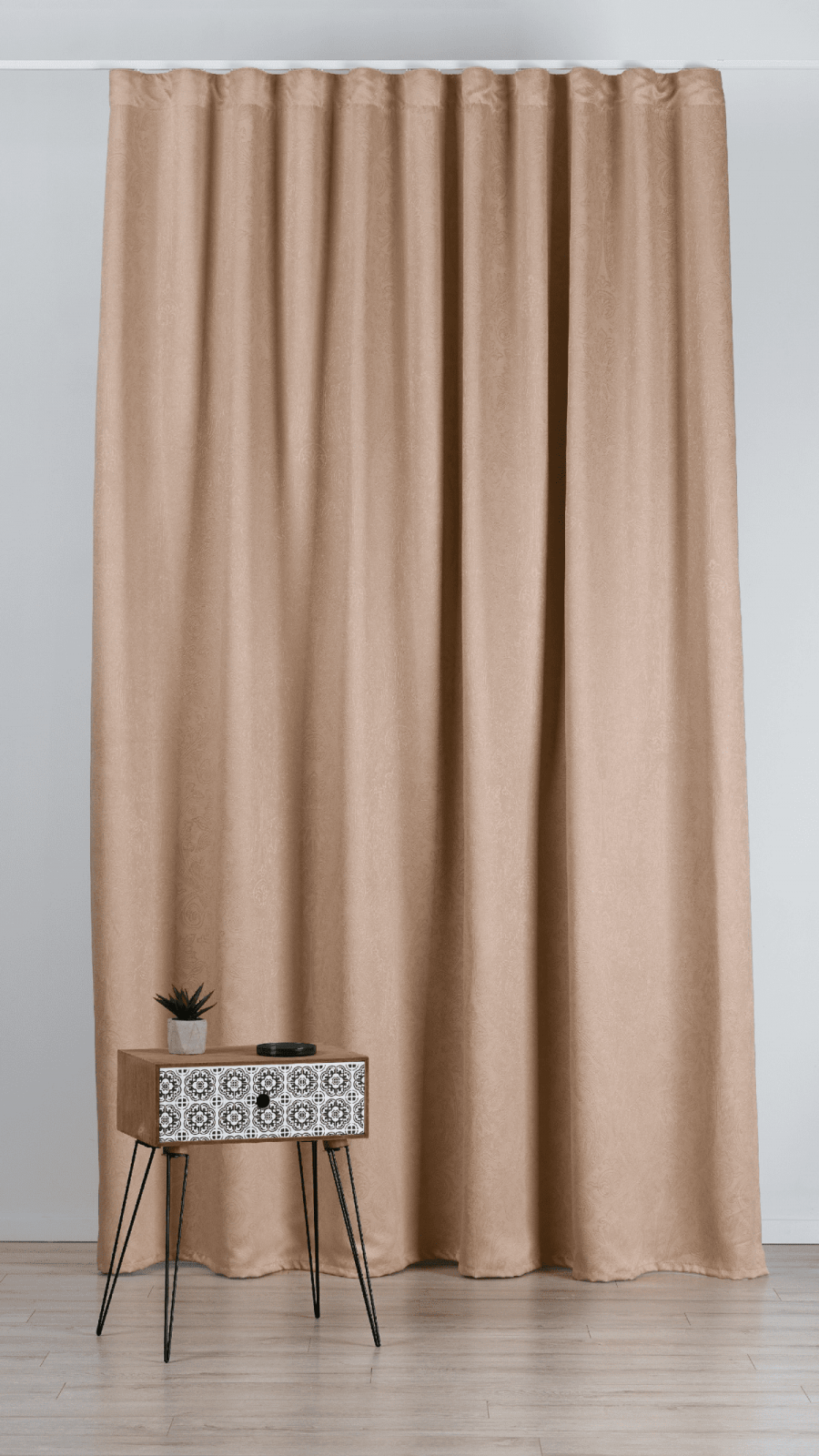 cora beige colored material curtain
