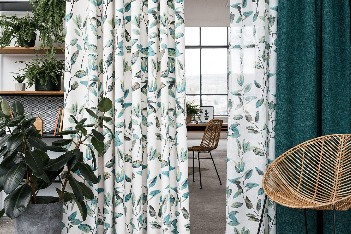 maui pink colored material curtain