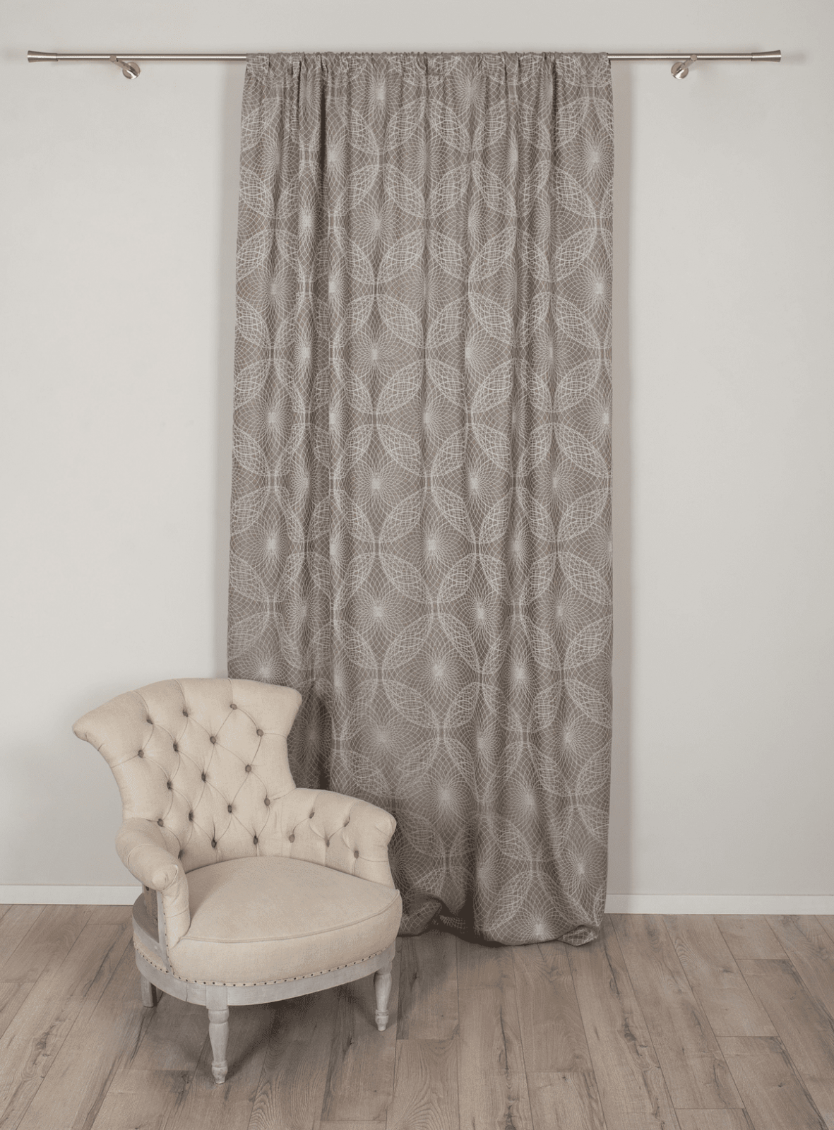elysium beige colored material curtain
