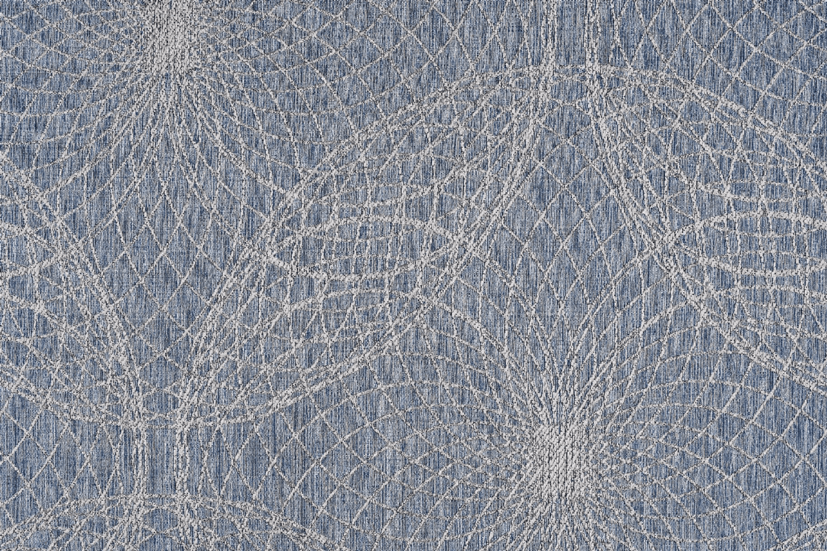 elysium blue colored material curtain