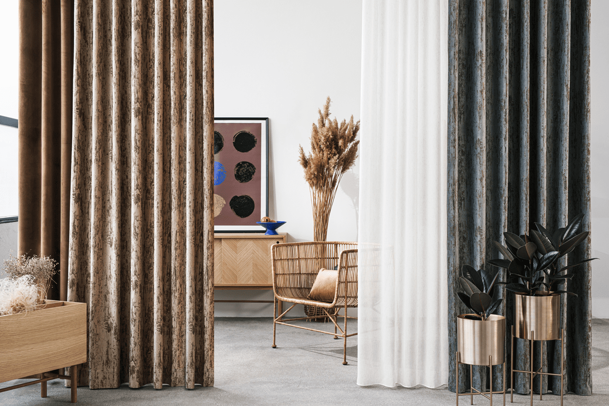 lussuria beige colored material curtain