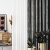 lussuria grey colored material curtain