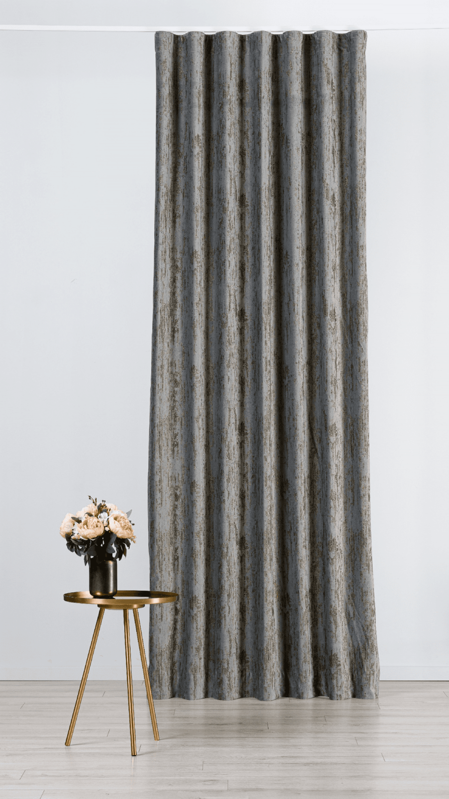 lussuria grey colored material curtain