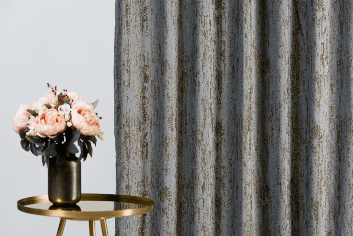 lussuria grey colored material curtain