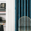 lussuria blue colored material curtain