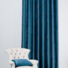 lussuria blue colored material curtain