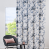 jolie blue colored material curtain