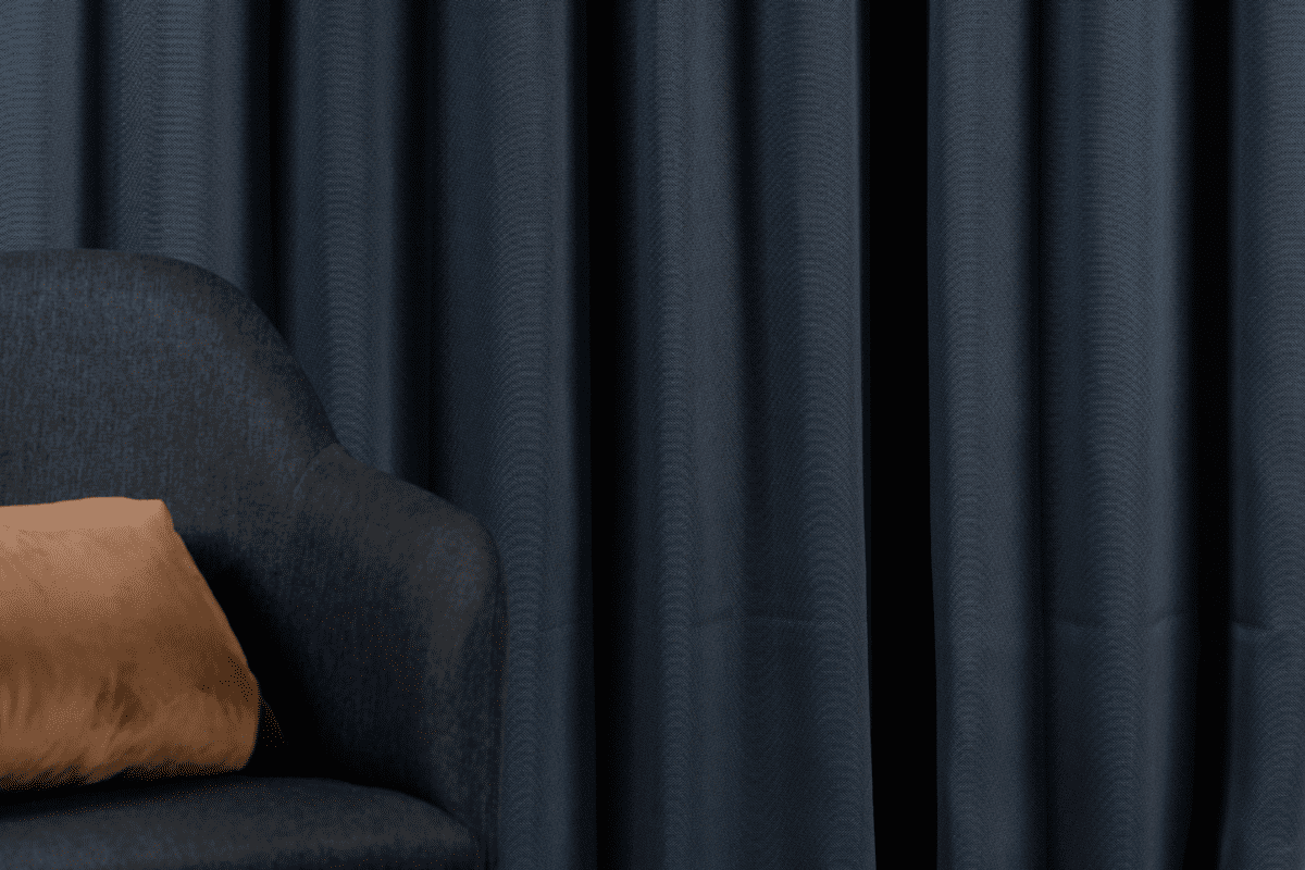 polo black colored material curtain