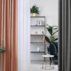 segovia pink colored material curtain