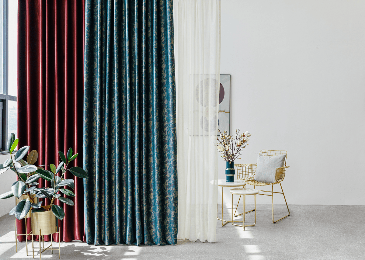 zanzibar green colored material curtain