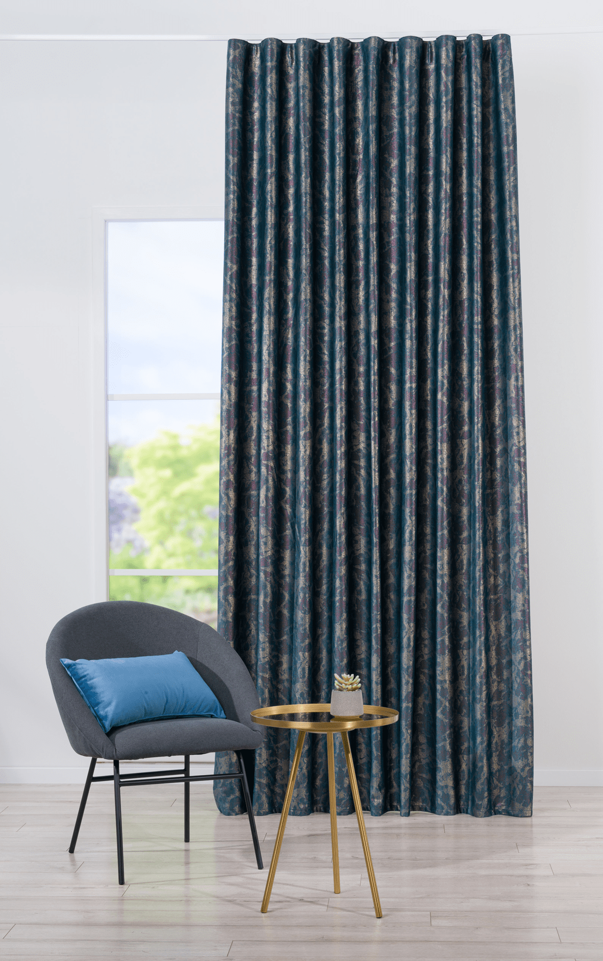 zanzibar green colored material curtain