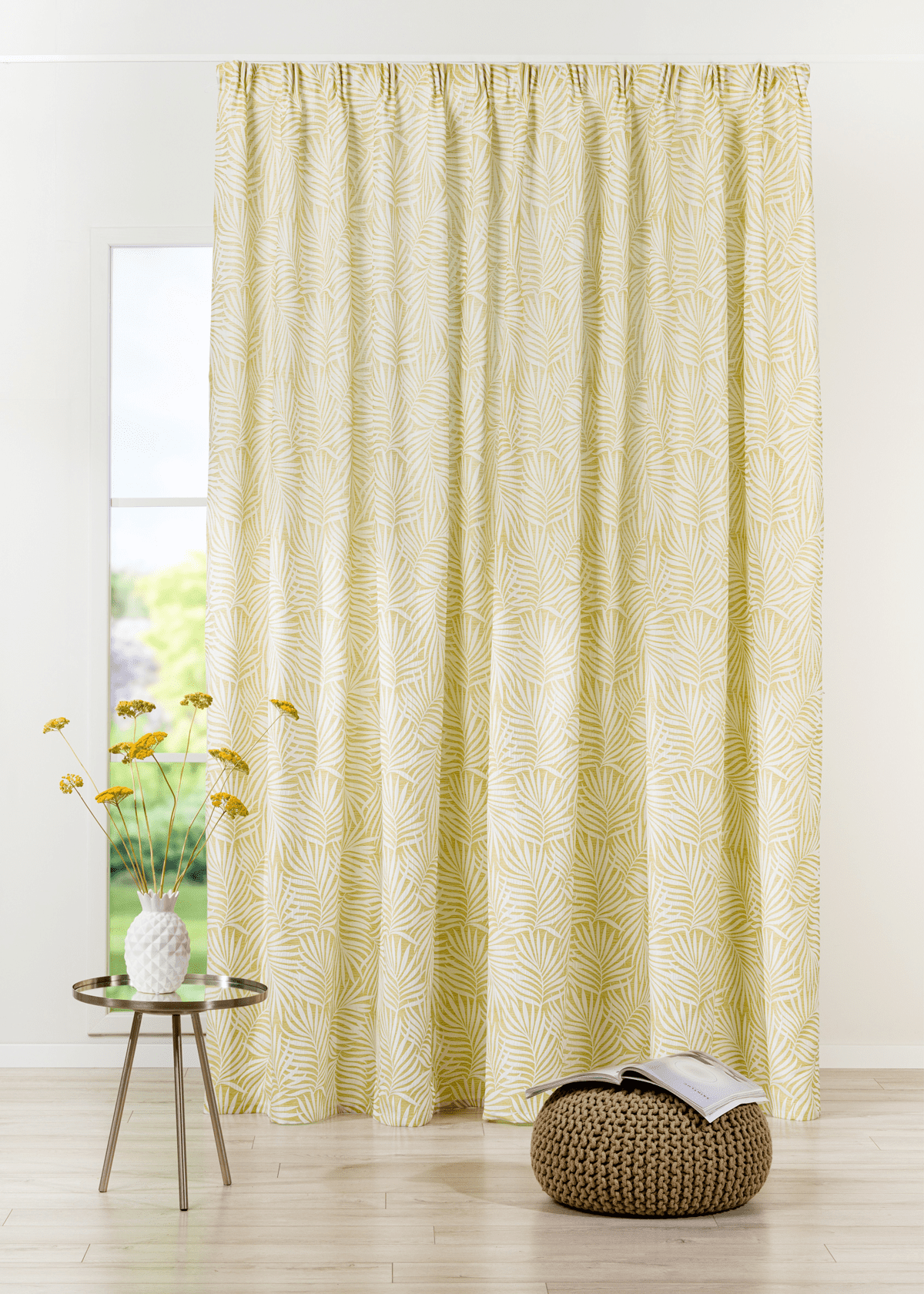 azaria yellow colored material curtain