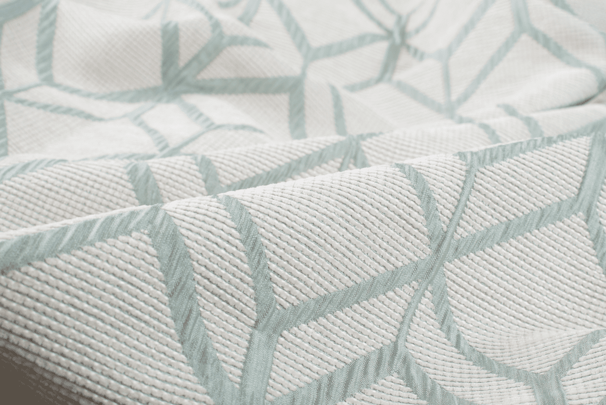 kubo green colored material curtain