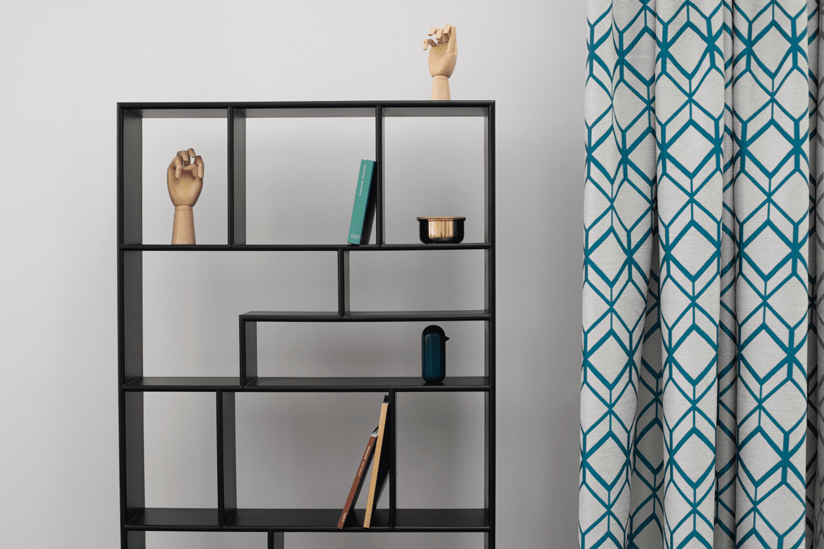 kubo black colored material curtain