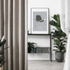 belmont wite colored material curtain
