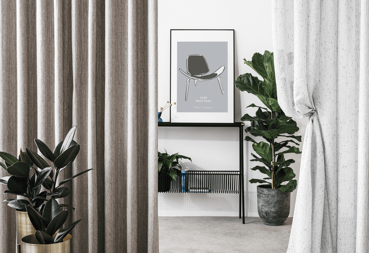 belmont wite colored material curtain