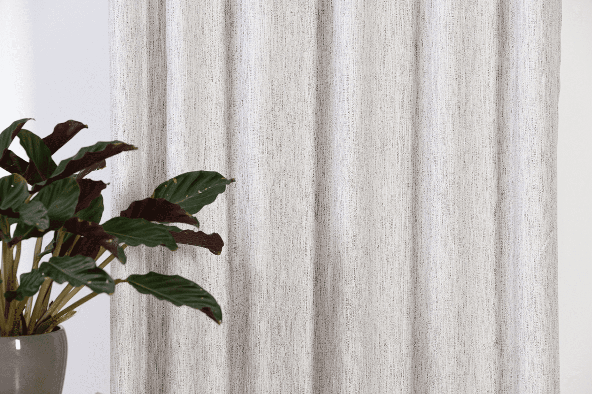 belmont wite colored material curtain