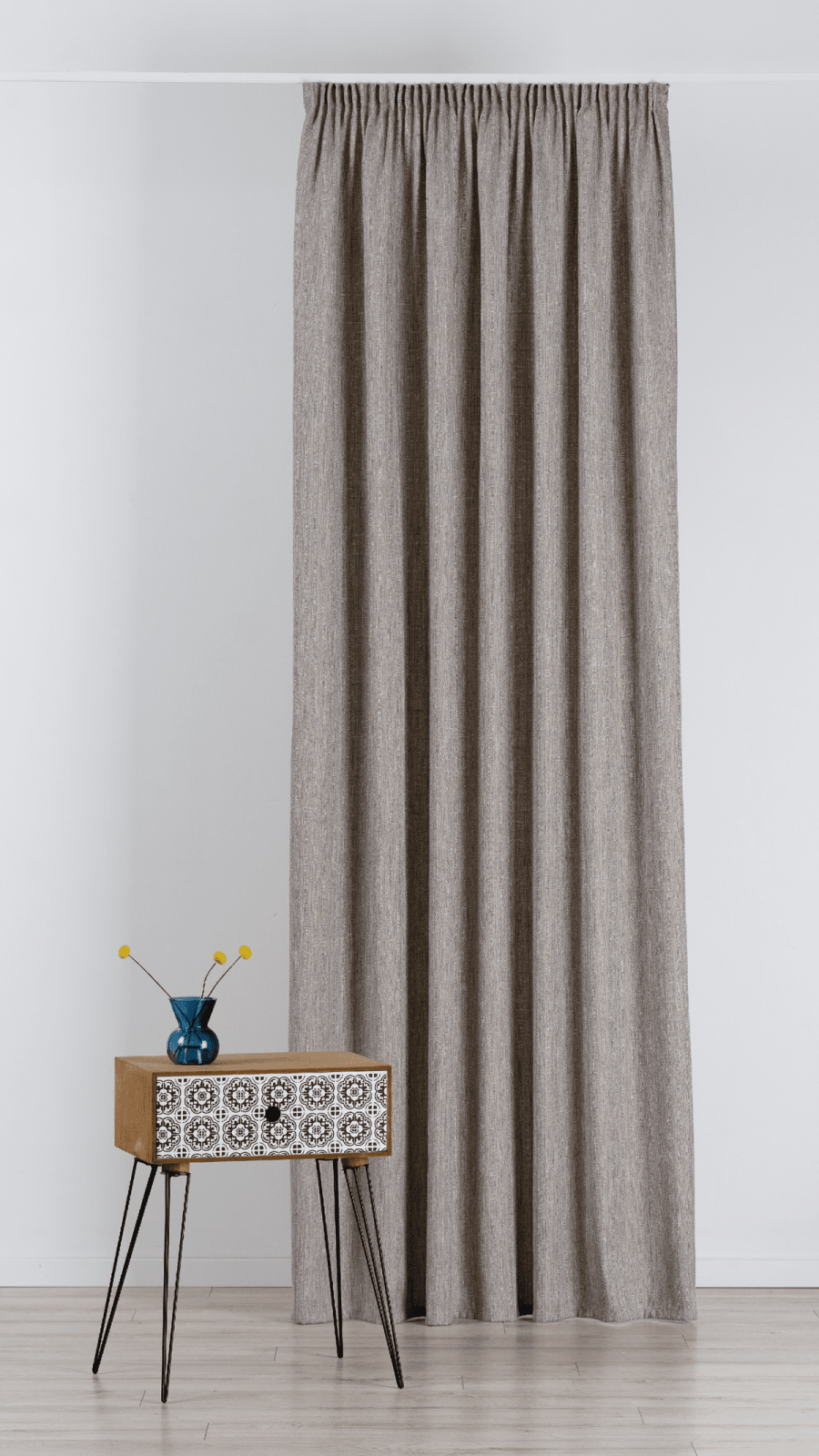 belmont grey colored material curtain