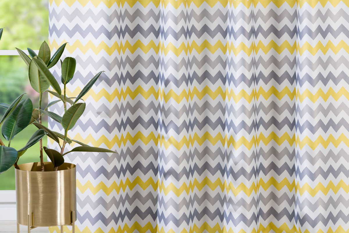 icarus yellow colored material curtain