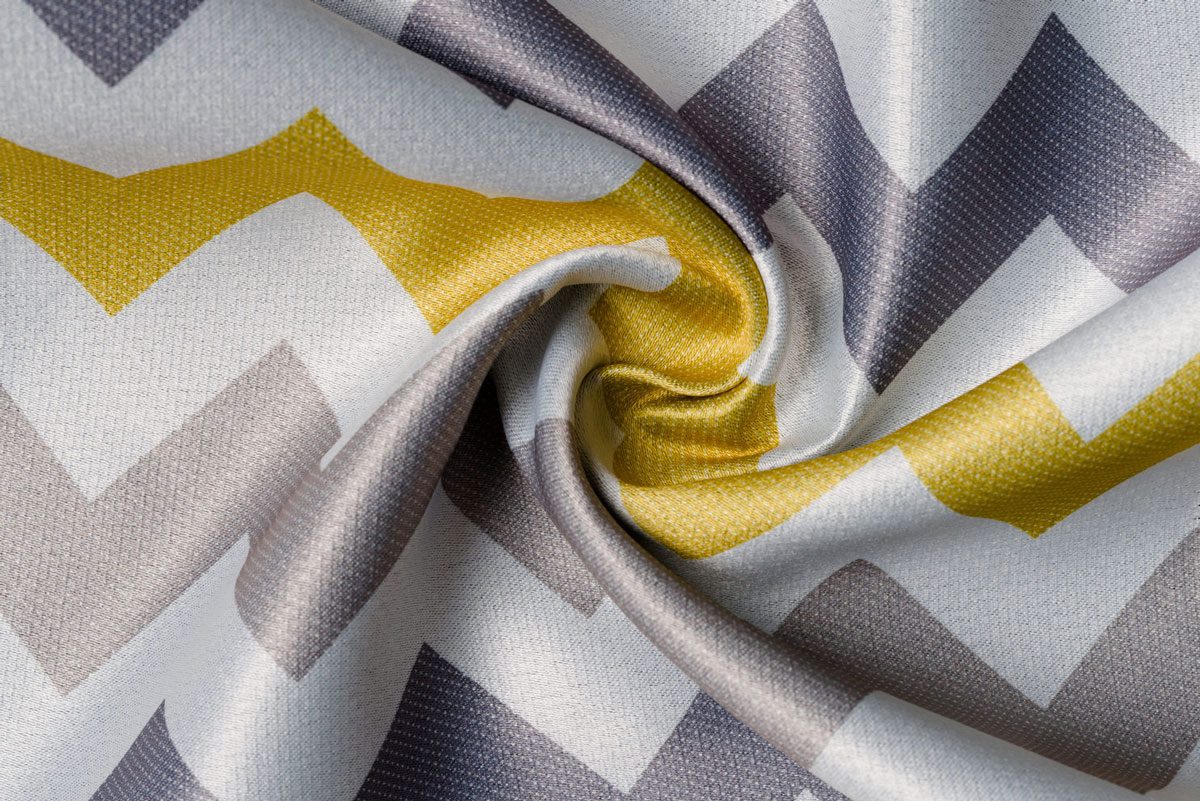 icarus yellow colored material curtain